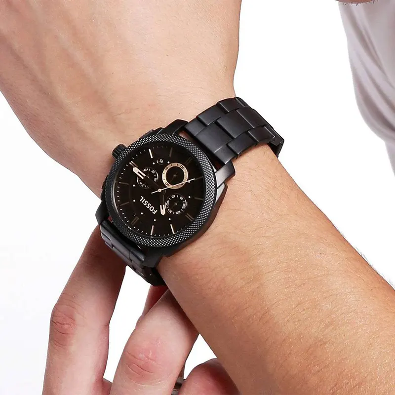 Fossil Machine Mid-Size Chronograph Black Dial Men's Watch- FS4682